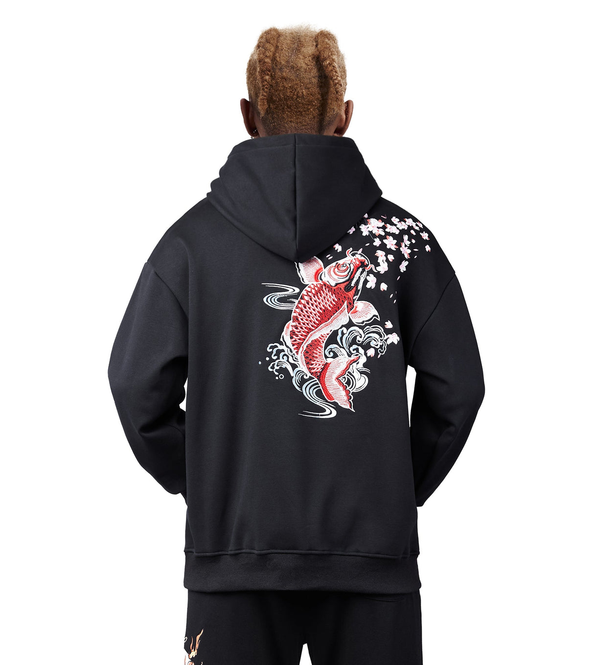 Dancing Fish Embroidery Hoodie from Niepce Inc