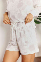 Double Take Floral Long Sleeve Top and Shorts Loungewear Set from Enfance-Heureuse