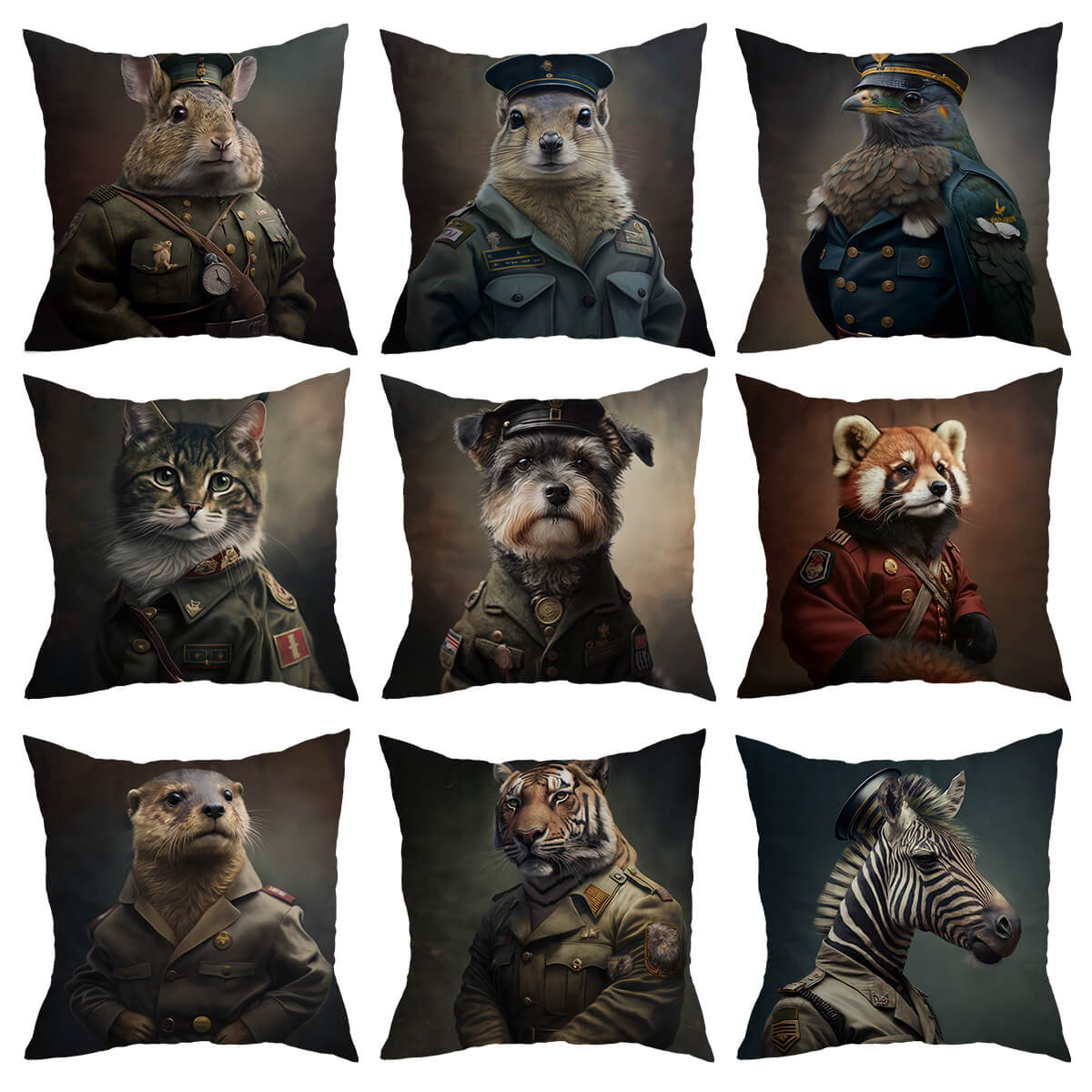 Military Animals Cushion Cover from Moderny