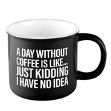 A Day Without Coffee is Like...Mug & Sock Gift Set in Black and White from The Bullish Store