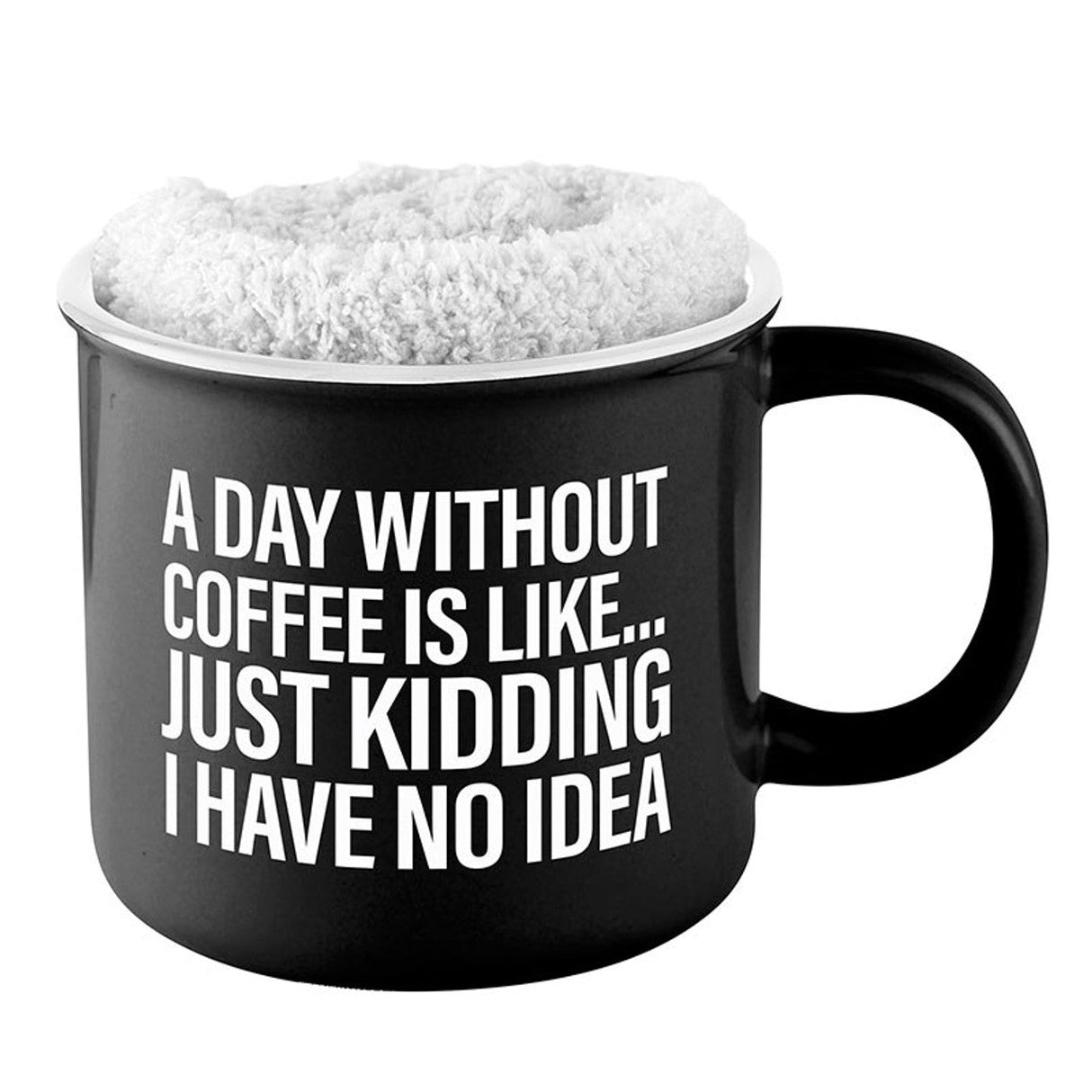 A Day Without Coffee is Like...Mug & Sock Gift Set in Black and White from The Bullish Store