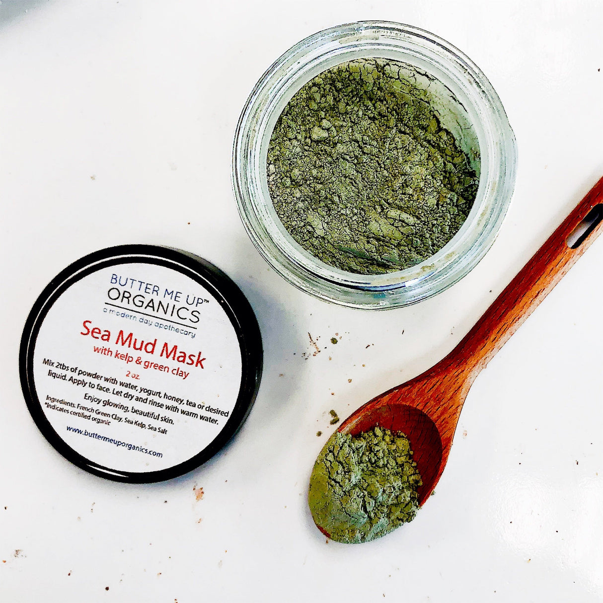 Sea Mud Mask / French Green Clay Kaolin Clay  from Butter Me Up Organics
