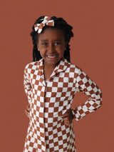 COPPER CHECKERS GIRL'S DREAM GOWN from DREAM BIG LITTLE CO