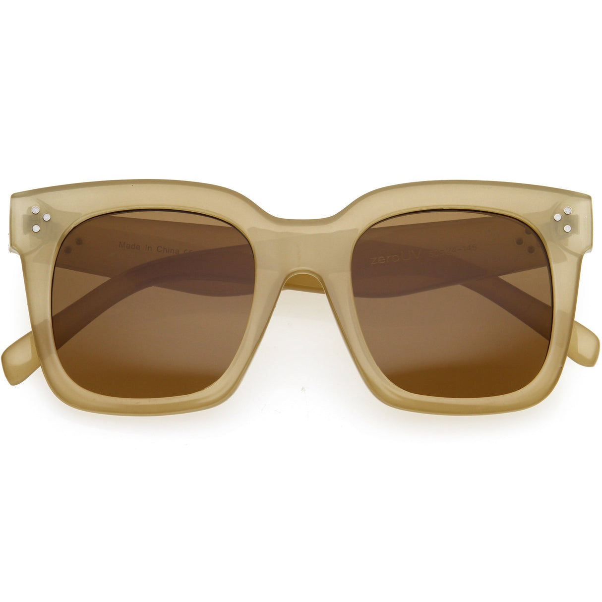 Bold Oversize Horned Rim Flat Lens Sunglasses A101 from zeroUV