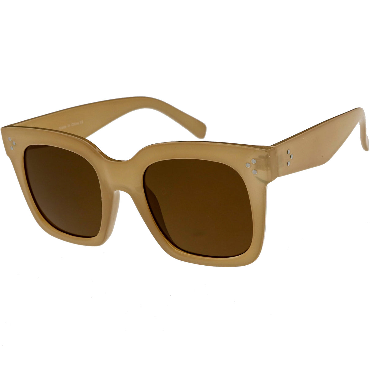 Bold Oversize Horned Rim Flat Lens Sunglasses A101 from zeroUV
