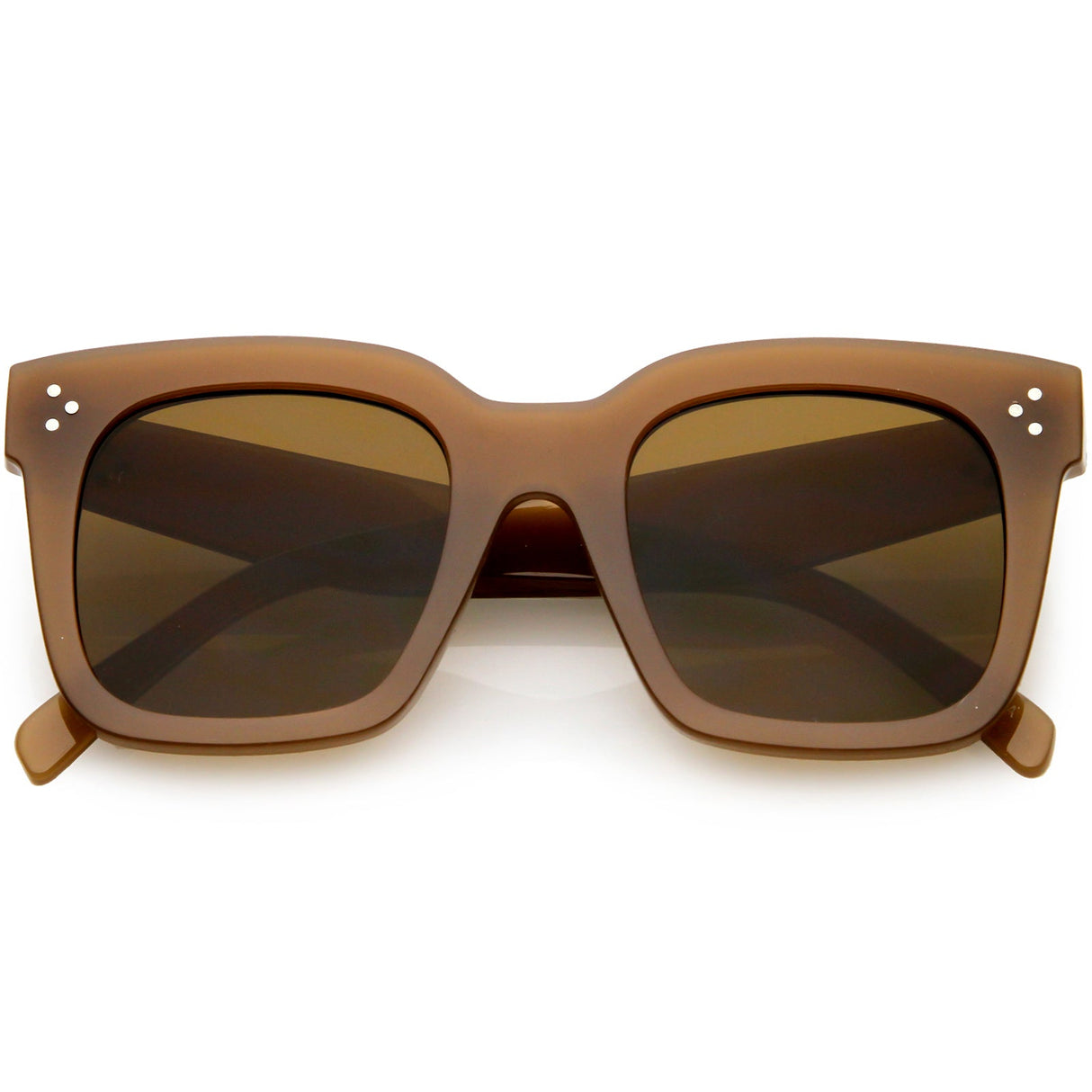 Bold Oversize Square Horned Rim Flat Lens Sunglasses A252 from zeroUV