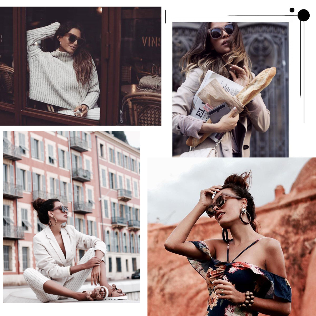 Bold Oversize Square Horned Rim Flat Lens Sunglasses A252 from zeroUV