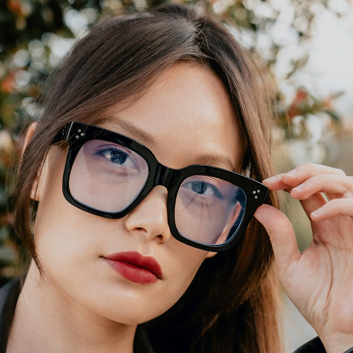 Bold Oversize Square Horn Rimmed Flat Lens Clear Glasses D093 from zeroUV