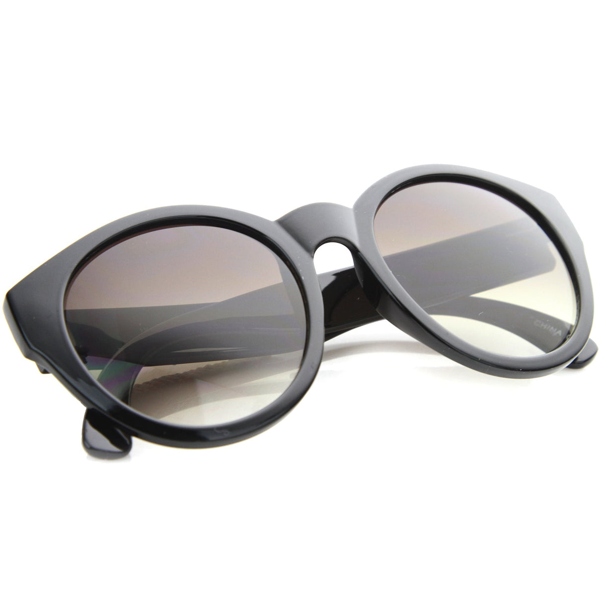 Boho Native Print Bead Arm Accent Round Cat Eye Sunglasses A112 from zeroUV