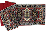 DaDalogy Elegant Majestic Kilim Red Persian Rug Ornate Floral Woven Tapestry Table Runner (18195) from DaDalogy Bedding Collection