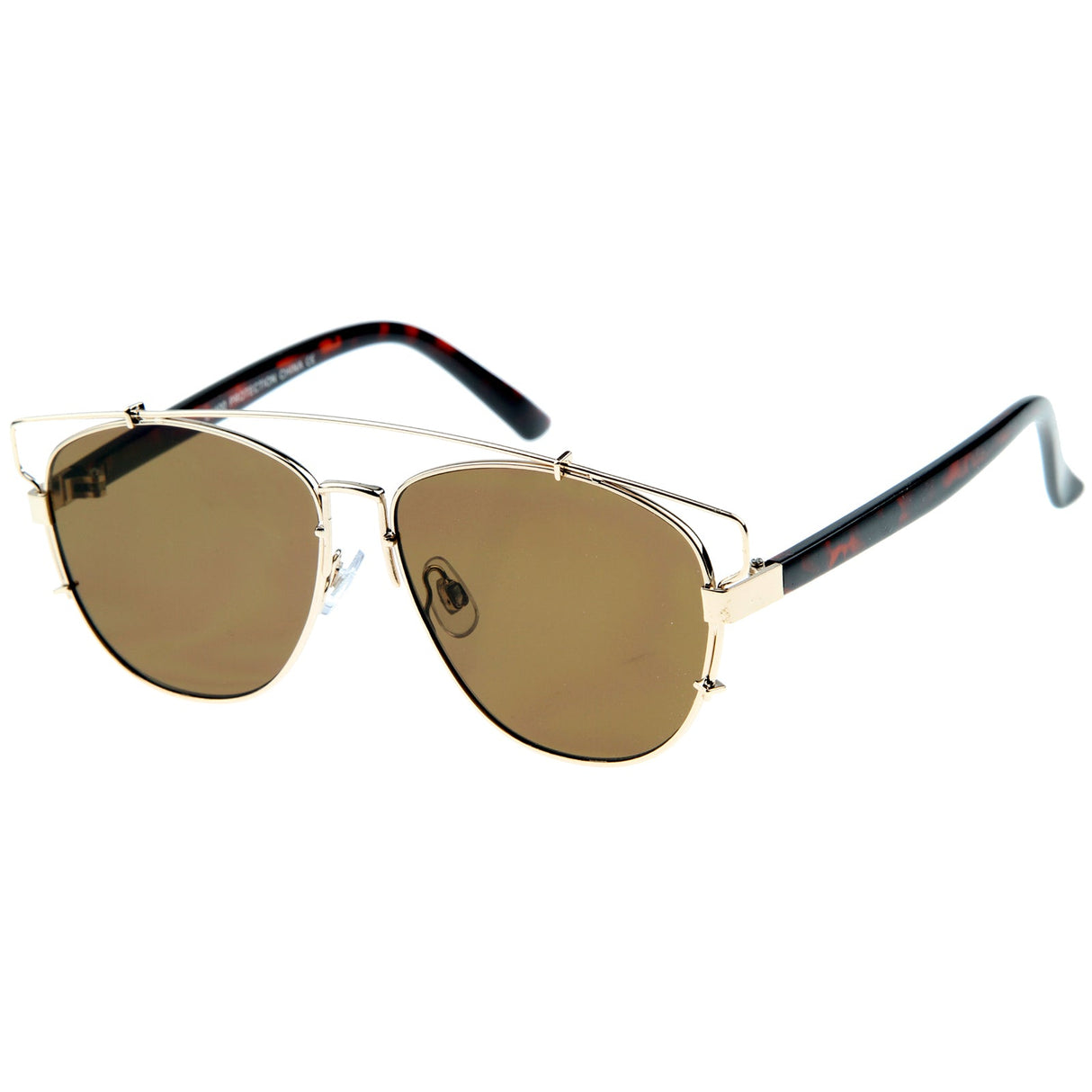 Modern Fashion Panto Flat Front Metal Aviator Sunglasses A121 from zeroUV