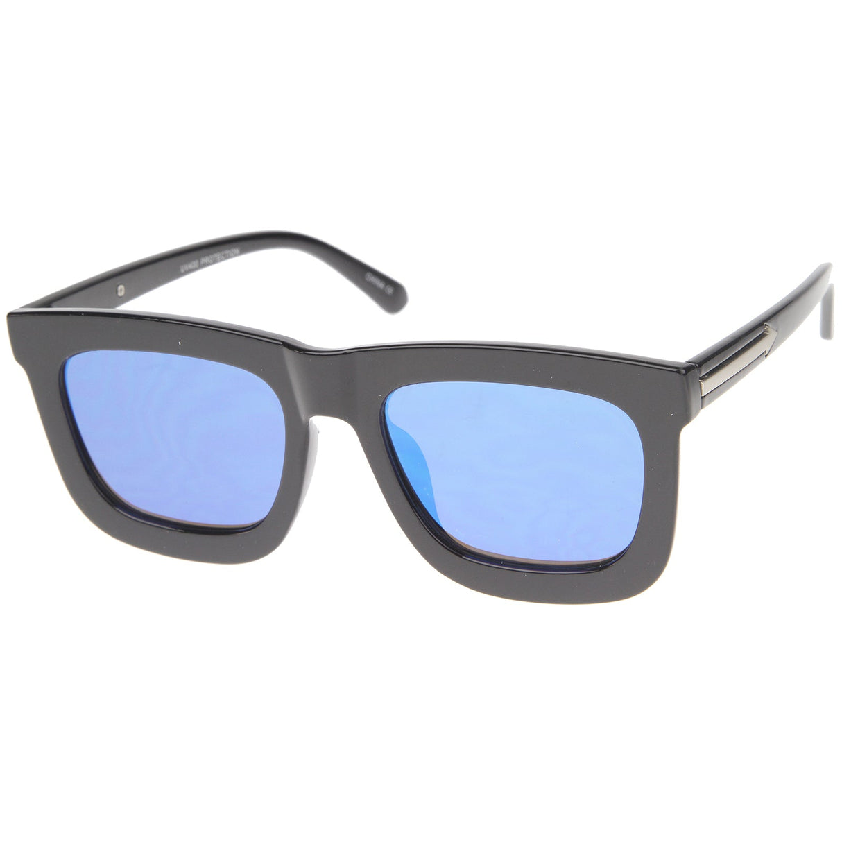 Hipster Flat Front Square Horned Rim Mirror Lens Sunglasses A143 from zeroUV