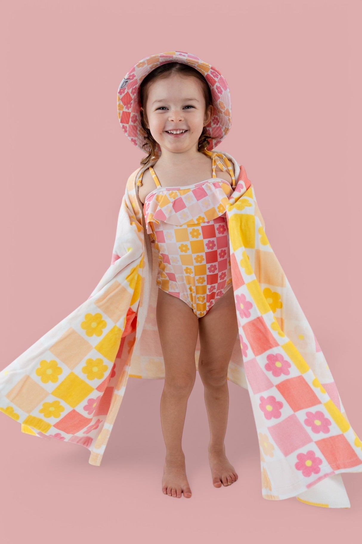 SUMMER SUNSET CHECKERS DREAM ONE PIECE SWIM SUIT from DREAM BIG LITTLE CO