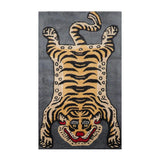 Oriental Area Rug 3x5 Gray, Gold Tiger Handmade 100% Wool Novelty/Animal from Oriental Rug Of Houston
