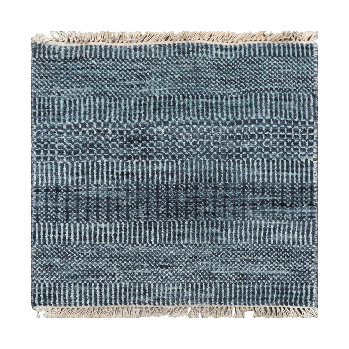Blue Hand Knotted Tibetan Modern Wool and Bamboo Silk Oriental Area Rug from Oriental Rug Of Houston