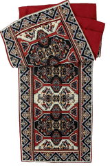 DaDalogy Elegant Majestic Kilim Red Persian Rug Ornate Floral Woven Tapestry Table Runner (18195) from DaDalogy Bedding Collection