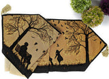 DaDalogy Autumn Birds Family Gathering Woven Tapestry Dining Table Runner (18198) from DaDalogy Bedding Collection