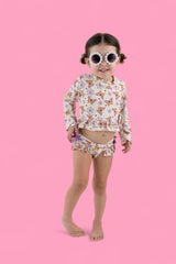 BLOSSOMIN’ BUTTERFLY DREAM 2-PIECE RASH GUARD RUFFLE SWIM SUIT from DREAM BIG LITTLE CO