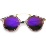 Arched Marble Pattern P3 Mirrored Lens Round Sunglasses A218 from zeroUV