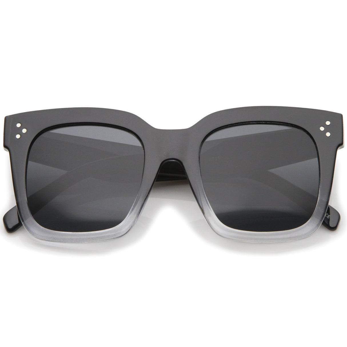 Bold Oversize Flat Mirror Lens Square Frame Horn Rimmed Sunglasses 50mm - A100 from zeroUV