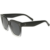 Bold Oversize Flat Mirror Lens Square Frame Horn Rimmed Sunglasses 50mm - A100 from zeroUV