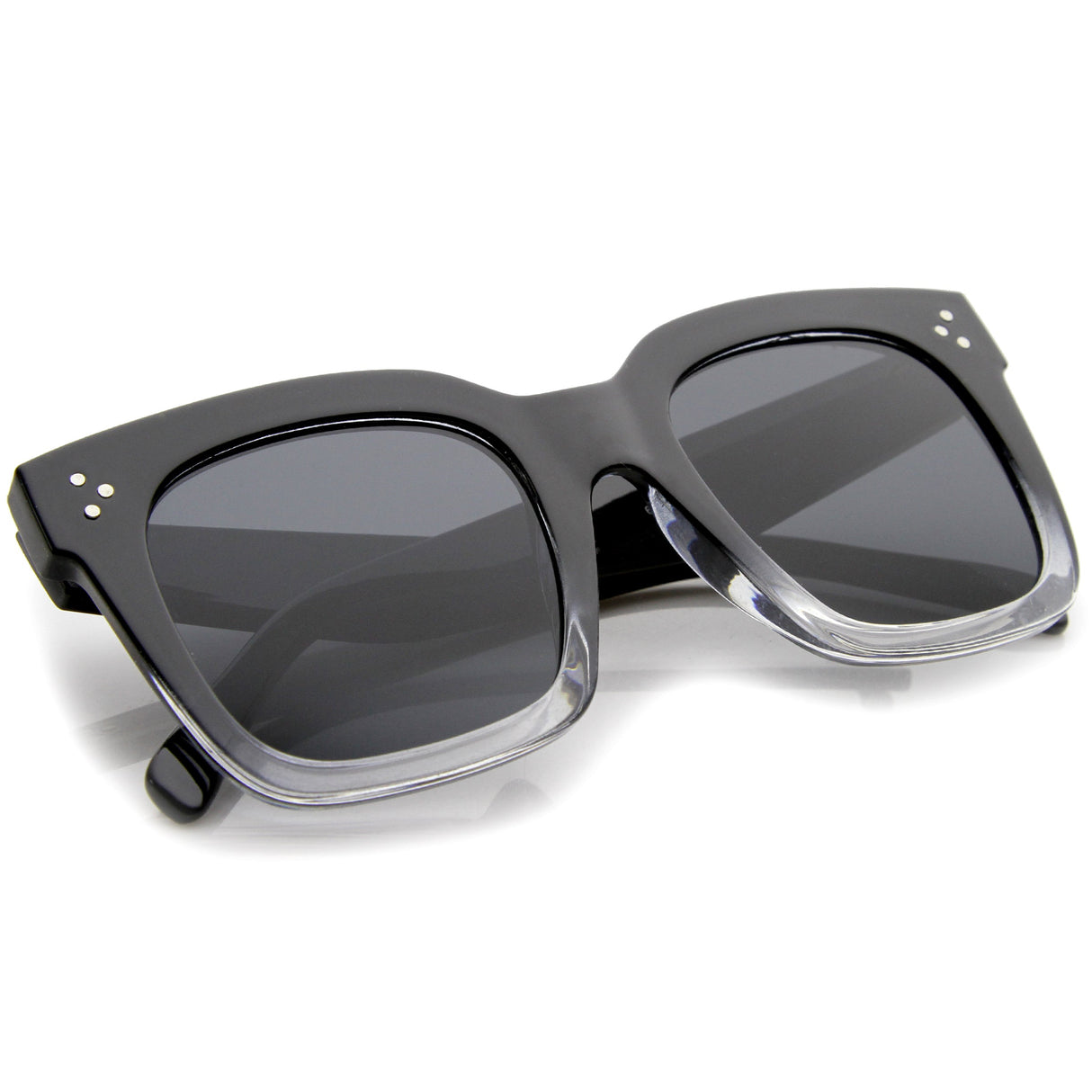 Bold Oversize Flat Mirror Lens Square Frame Horn Rimmed Sunglasses 50mm - A100 from zeroUV