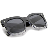 Bold Oversize Flat Mirror Lens Square Frame Horn Rimmed Sunglasses 50mm - A100 from zeroUV