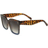 Bold Oversize Flat Mirror Lens Square Frame Horn Rimmed Sunglasses 50mm - A100 from zeroUV