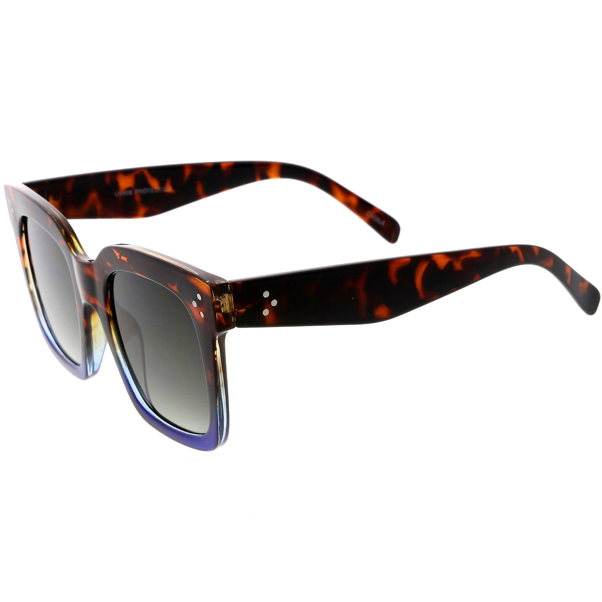 Bold Oversize Square Horned Rim Flat Lens Sunglasses A252 from zeroUV