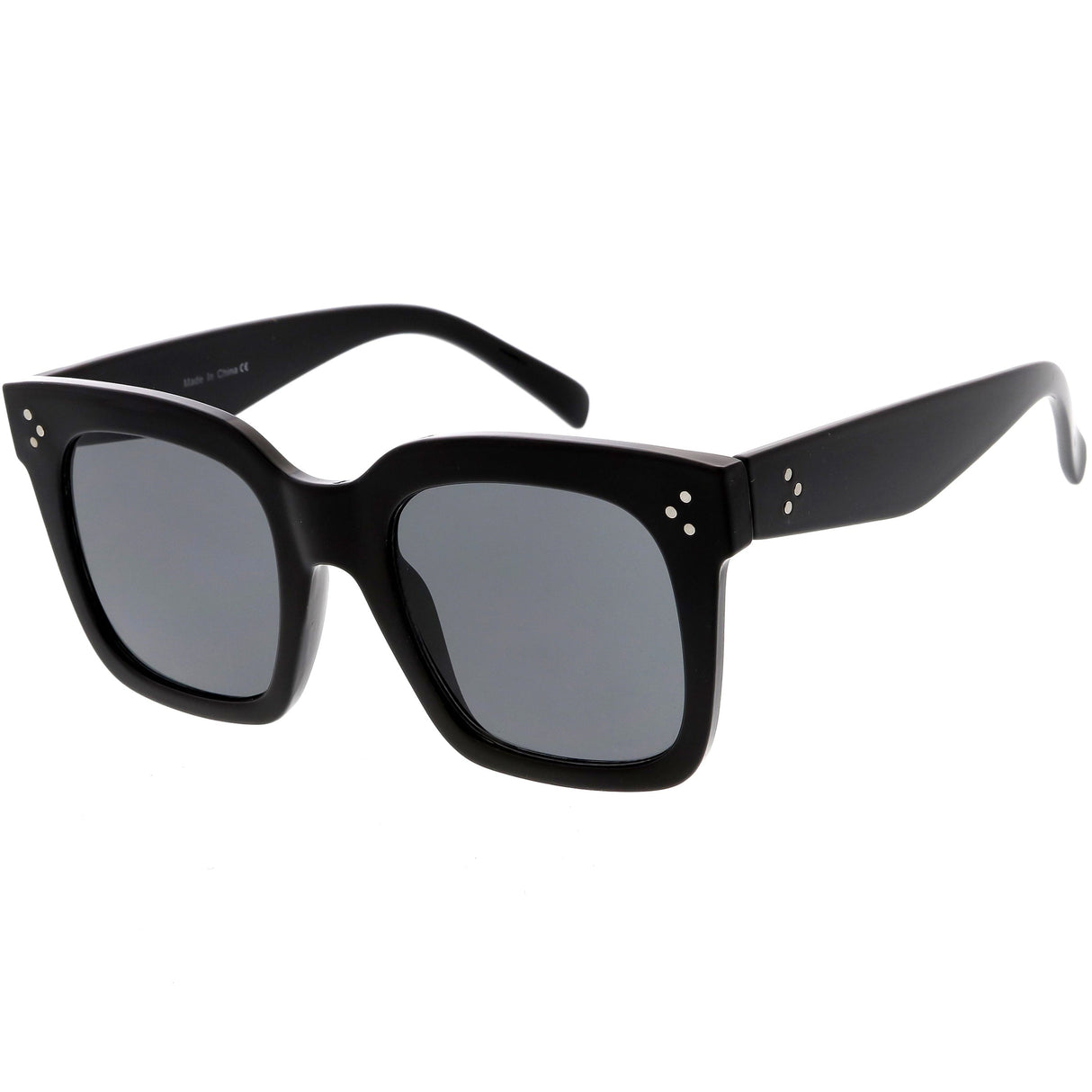 Bold Oversize Square Horned Rim Flat Lens Sunglasses A252 from zeroUV