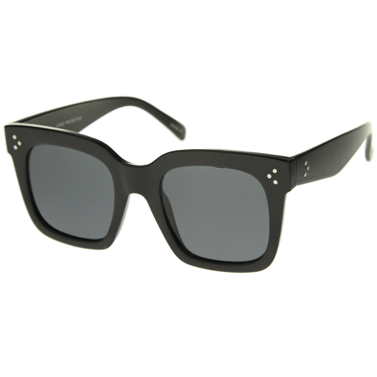 Bold Oversize Flat Mirror Lens Square Frame Horn Rimmed Sunglasses 50mm - A100 from zeroUV