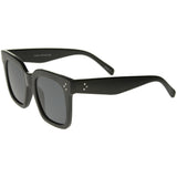 Bold Oversize Flat Mirror Lens Square Frame Horn Rimmed Sunglasses 50mm - A100 from zeroUV