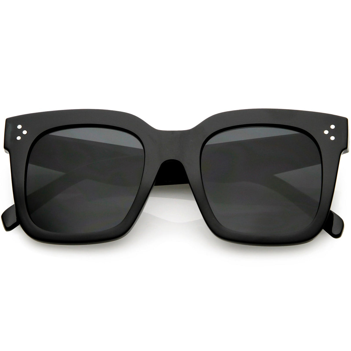 Bold Oversize Flat Mirror Lens Square Frame Horn Rimmed Sunglasses 50mm - A100 from zeroUV