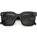 Bold Oversize Flat Mirror Lens Square Frame Horn Rimmed Sunglasses 50mm - A100 from zeroUV
