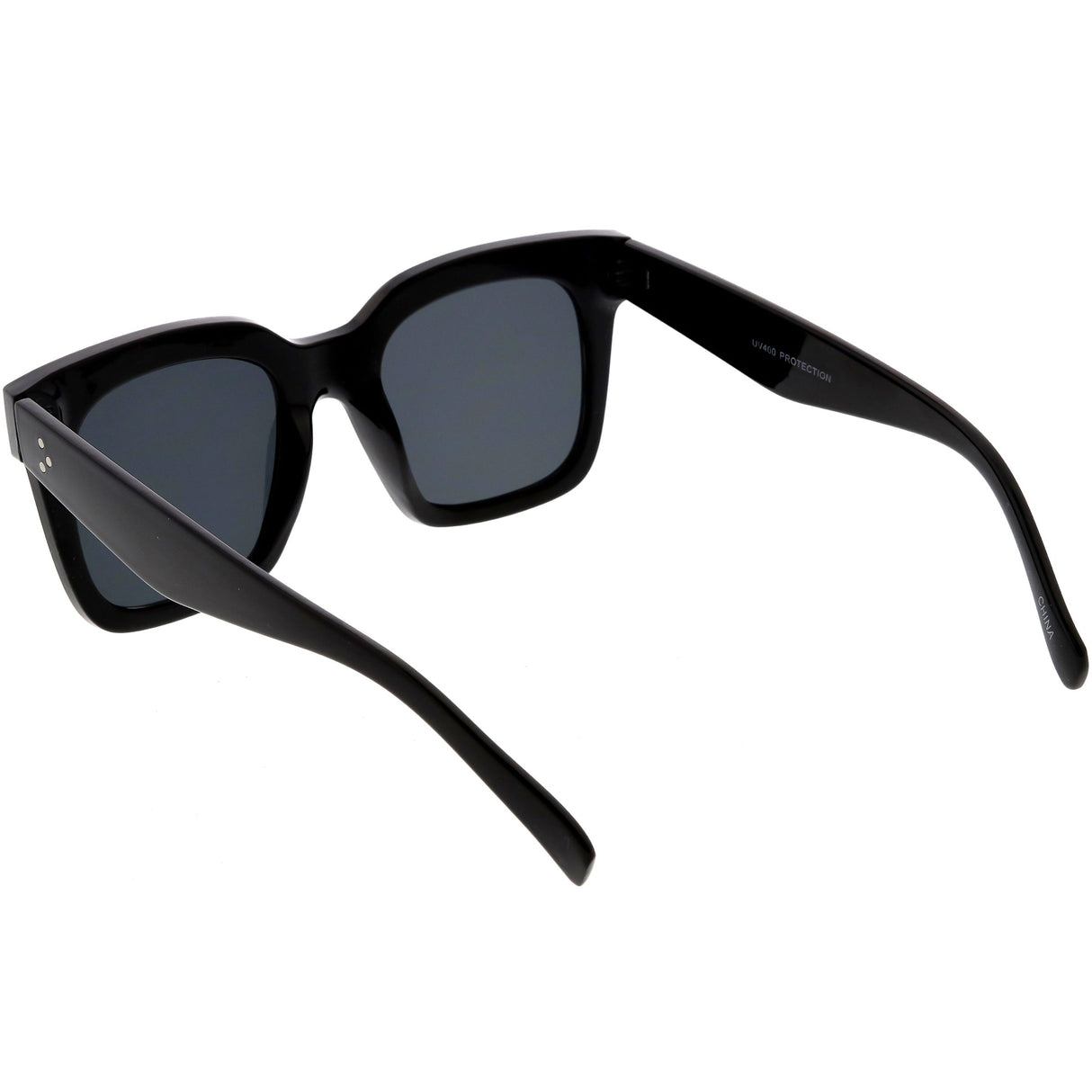 Bold Oversize Flat Mirror Lens Square Frame Horn Rimmed Sunglasses 50mm - A100 from zeroUV