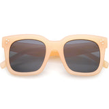 Bold Oversize Square Horned Rim Flat Lens Sunglasses A252 from zeroUV