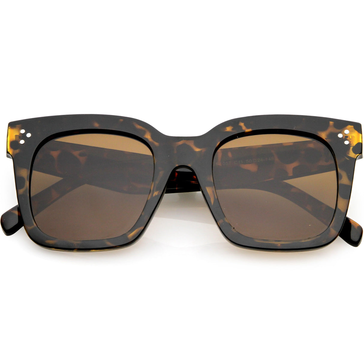 Bold Oversize Square Horned Rim Flat Lens Sunglasses A252 from zeroUV