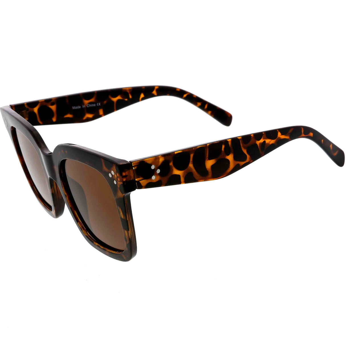 Bold Oversize Square Horned Rim Flat Lens Sunglasses A252 from zeroUV