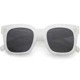 Bold Oversize Square Horned Rim Flat Lens Sunglasses A252 from zeroUV