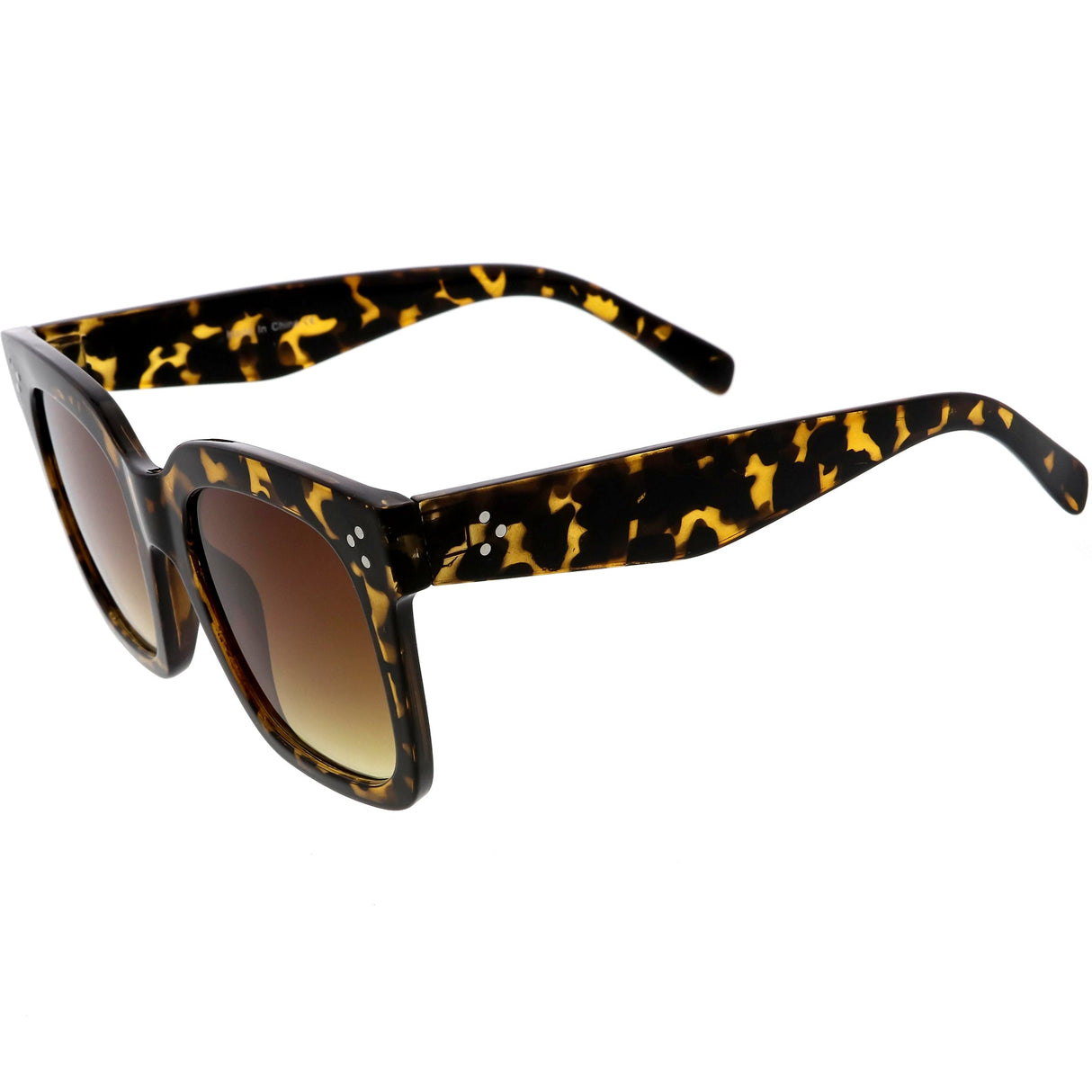 Bold Oversize Square Horned Rim Flat Lens Sunglasses A252 from zeroUV