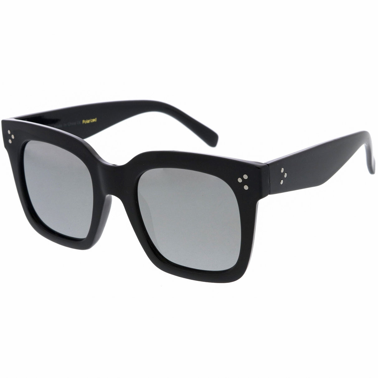 Bold Oversize Square Horned Rim Flat Lens Sunglasses A252 from zeroUV
