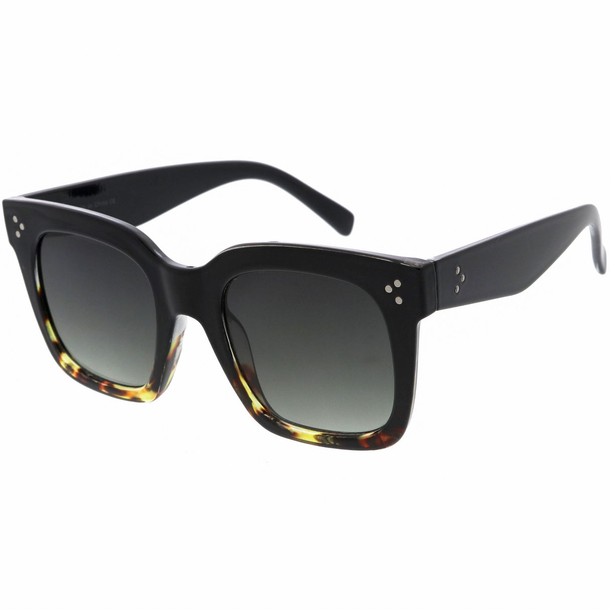 Bold Oversize Square Horned Rim Flat Lens Sunglasses A252 from zeroUV