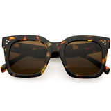 Bold Oversize Square Horned Rim Flat Lens Sunglasses A252 from zeroUV