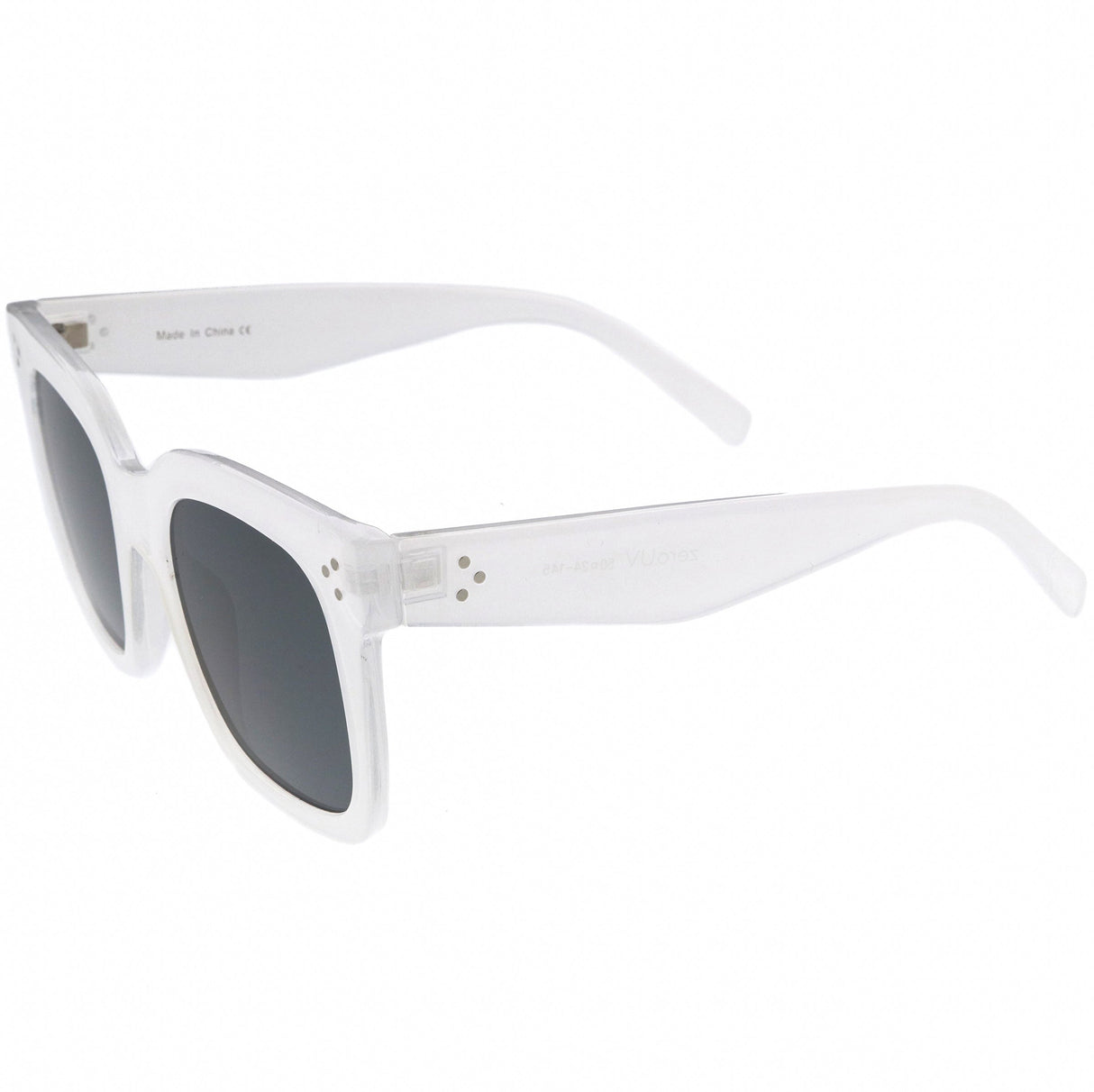 Bold Oversize Square Horned Rim Flat Lens Sunglasses A252 from zeroUV