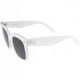 Bold Oversize Square Horned Rim Flat Lens Sunglasses A252 from zeroUV