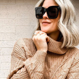 Bold Oversize Horned Rim Flat Lens Sunglasses A101 from zeroUV