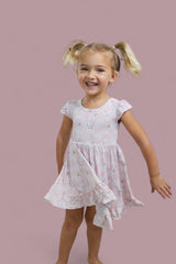 EXCLUSIVE DUCKS AND DAISIES DREAM CAP SLEEVE RUFFLE DRESS from DREAM BIG LITTLE CO
