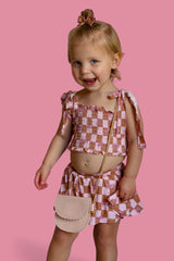 EXCLUSIVE SUNSET BEACH CHECKERS DREAM SMOCKED SKORT SET from DREAM BIG LITTLE CO