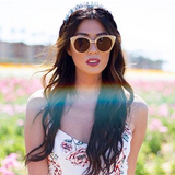 Women's Bold Round Metal Temple Cat Eye Sunglasses A526 from zeroUV