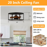 Kanpur Industrial 20" Flush Mount Reversible Ceiling Fan with LED Lighting and Remote Control From ParrotUncle